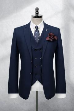 Bộ Suit Xanh Đen Kẻ Ô Mờ Modern Fit TGS370